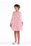 Tulle Sleeves and Straps Pink Girls Evening Dress