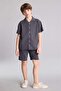 Regular Fit Apaş Collar Flowy Fabric Short Sleeve Shirt for Boys H5646A826Sm - 2