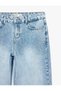 Stone Detailed Straight Leg Regular Waist Cotton Baggy Denim Trousers - Baggy Jeans - 3