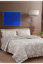 Flowers Double Bedspread Set 240X260Cm - 100% Polyester Beige - White with Flounces and 2 Pillows - 2