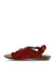 Red Leather Women's Sandals 01Wu7400 - 3