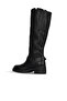 Black Leather Women's Heeled Boots 01Wf1101 - 4