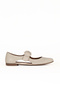 Beige Leather Women's Flat Shoes 01We2900