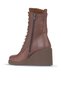 Mink Dark Leather Women's Wedge Heeled Boots 01Wz8303 - 4