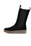Black Suede Women's Flat Boots 01Wt3004 - 3