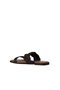 Brown Leather Women's Flat Slippers 01Wy2006 - 4