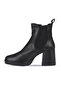 Black Leather Women's Heeled Boots 01Wv8100 - 3