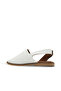 White Leather Women's Flat Sandals 01Wa5700 - 4