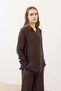 Brown Drapey Muslin Women's Shirt - 5