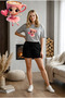 Unisex Casual Short Sleeve Set with Bear Heart Print Outdoor Spring/Summer Fullshorts