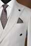Exclusive striped double-breasted suit - light grey - 4
