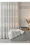 Luxury Borelli Pattern Heavy Embroidered Tulle Curtain 1 X 3 with Tight Pleats, No Ironing Required