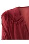 Women's Front Tie-Detail Ruffle Detail Layered Ruffled Tulle Beach Shirt Stylish Sheer Women's Blouse B - 5