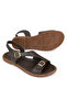 , Women's Genuine Leather Sandals 1611020Z5407 Brown - 6