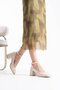 Beige Patent Leather Women's Heeled Shoes Tr02Ms01D - 5