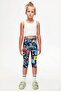 Macro Farm House Girl's Patterned Knee Length Leggings Capri