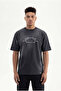 Men's m Logo Patched Washing Oversize T-Shirt Black