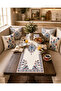 Blue and White Lemon Runner and Set of 4 Cushion Covers Mediterranean Decorative Pillow