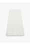 Viscose Fabric Waist Tie Pocketed Midi Length Balloon Skirt - 5