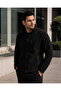 Men's Black Zippered Fleece Jacket Mock Neck Casual and Outdoor Use - 4