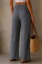 Women's Muslin Casual Trousers with Elastic Waist and Detailed Stitching My3535 - 3