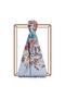Fall Flowers Patterned Silk Shawl 6108-Baby Blue