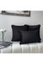 "Cheva" Textured Throw Pillow Cover Set - Black - 4