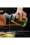 2-in-1 Oil Dispenser with Silicone Brush, 350ml Glass Vinegar Container for Cooking BBQ, Black - 3