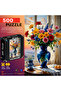 500 Piece Puzzle Blue Vase and Mixed Flowers Sunset # 264