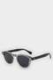 Men's Round Gray Plastic Frame Black Glass Polarized Sunglasses F0575Axns - 3