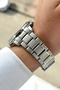 Original Men's Wrist Watch with Silver Cord Green Dial Bracelet Gift - 5