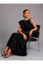 Women's Premium Dress with Shoulder Accessories and Gold Chain Detail - 5