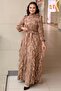 Self-Patterned Ruffled Evening Dress