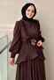Ruffle Detailed Pleated Chiffon Evening Dress - 3
