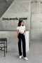 Women's High Loose Loose Cotton Black Jeans - 6