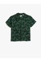 Shirt Floral Patterned Short Sleeve Single Pocket Detailed