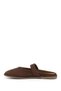 Women's Brown Suede Closed Toe Shoes Buckled Slipper - 4