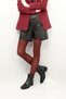 Women's Black Zippered Thick Heeled Genuine Leather Boots - 4
