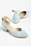 Holly Heeled Baby Blue Leather-Suede Shoes - 2