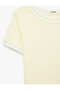 Slim Fit Crew Neck Short Sleeve Layered Lace Detailed T-Shirt - 6
