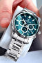 Exclusive Gift Men's Watch - 3 Atm Water Resistant - Silver Petrol Color - Steel Band Dke2051C5 - 4