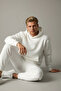 Men's Cotton Relaxed Fit Kangaroo Pocket Hooded Tracksuit Set - Hiking - 2