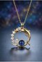 Gold Color Dolphin Starry Sky Design Zircon Necklace -