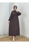 Nuboria Women's Hijab Summer Shirt Dress/Robe Modal Insert Cuff-Tn030 Coffee