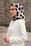 100% Twill Silk Nostalgia Pattern Black / Cream Colored 90X90 Scarf Sewing Shape: Hand Sewing - 5