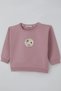 Girl's Sweatshirt Knitwear with Floral Appliqué and Embroidery, Ages 2-6, Dried Rose - 7