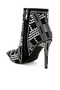 Women Rhinestones Studded Stiletto Heel Boots in Black - 3