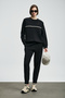 Angelına Women's Knitted Sweatshirt Black - 3
