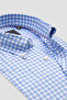 Luca Twill Cotton Comfort Fit Light Blue Button down Collar Men's Checkered Shirt - 5