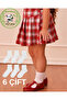 White Bamboo Children's Socket School Socks 6-Pack - Premium Socks with All Embossed and Floral Embroidery Detail